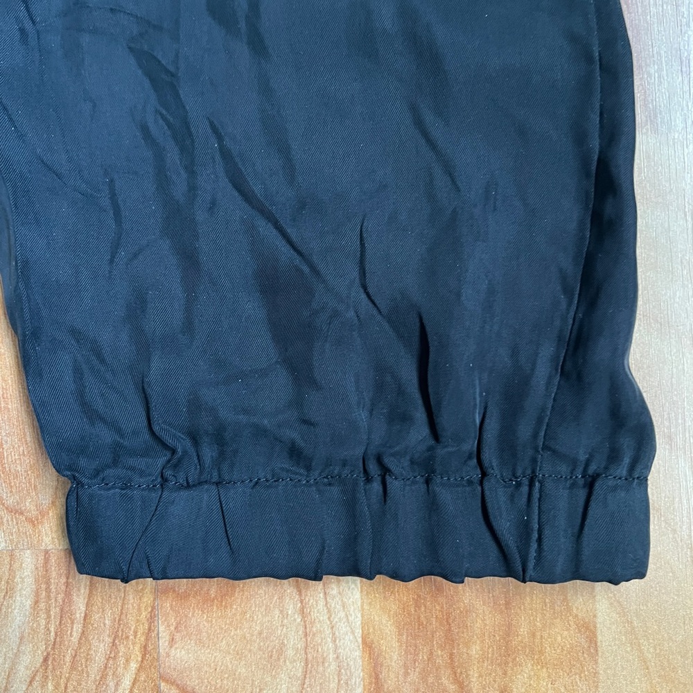NWT J. Crew Black Cupro Elastic Waist Drawstring Joggers sz 2 - Picture 2 of 10